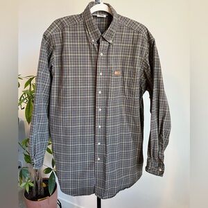 Carhartt Plaid Button Down Work Shirt Large Tall